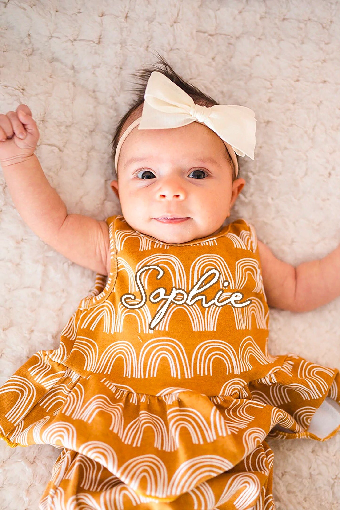 Personalized Baby Girl outfit | Boho Honey Rainbows