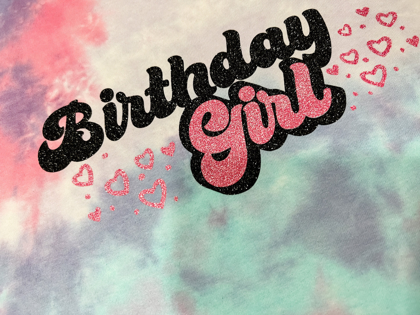 Birthday Girl Tie Dye Glitter Shirt