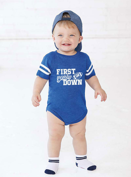 First Year Down Birthday Football Shirt