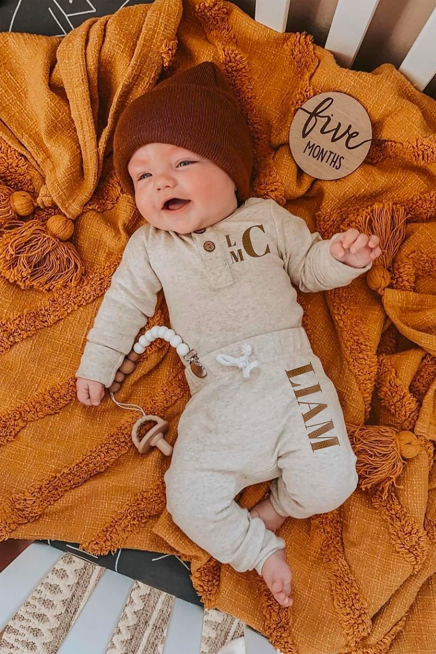 Baby Boy Personalized Name/ Initials Coming Home Set