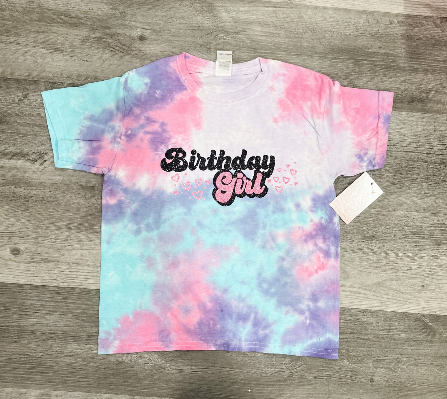 Birthday Girl Tie Dye Glitter Shirt