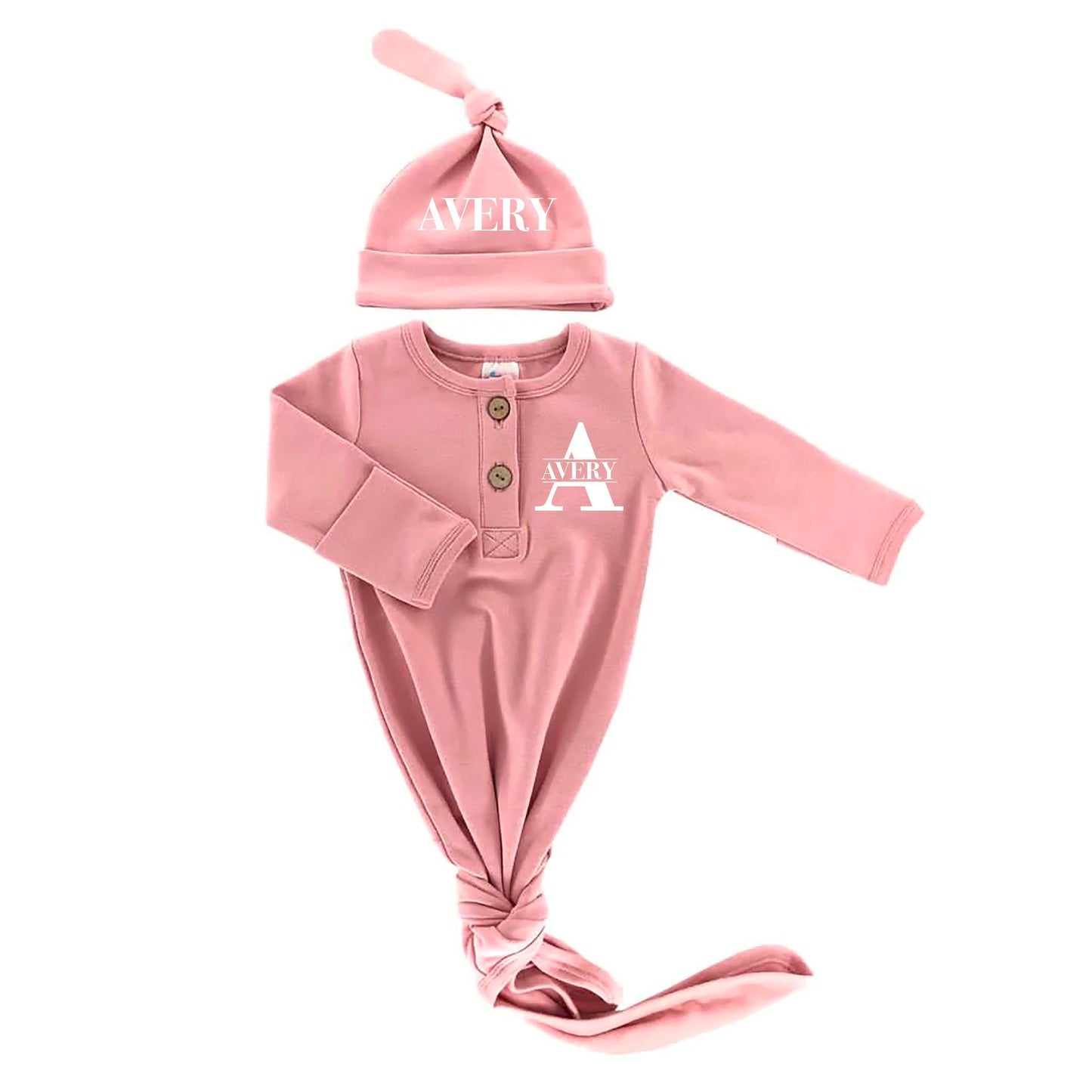 Baby Girl Personalized Monogram Baby Gown | Personalized Coming Home Baby Gown