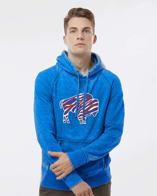 Blue distressed Buffalo football hoodie | Let's go Buffalo