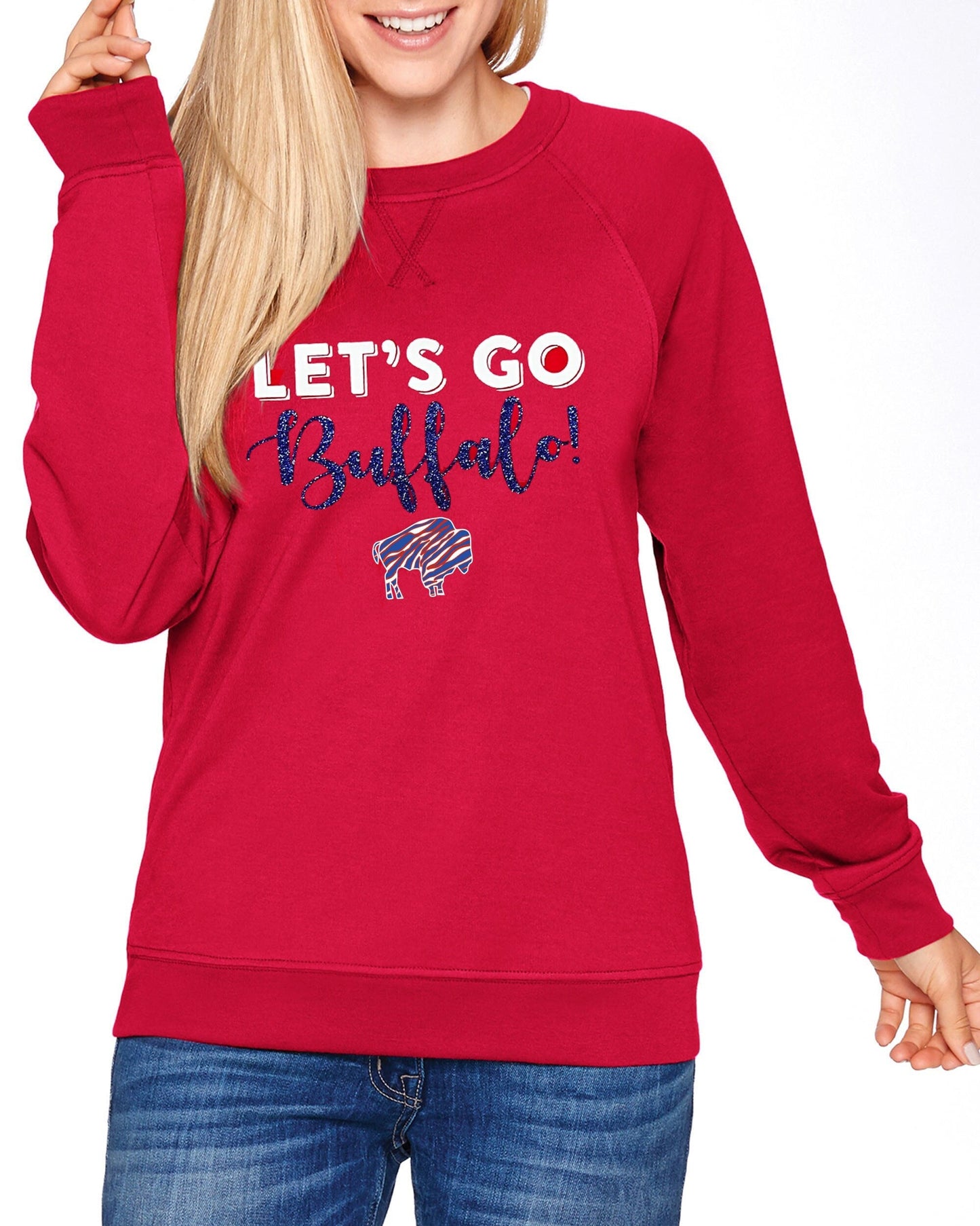 Buffalo crewneck lightweight sweatshirt | Buffalo glitter shirt